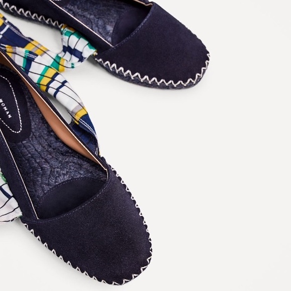 COPY - ZARA 100% LEATHER LACE UP ESPADRILLES BRAND NEW - Picture 3 of 6